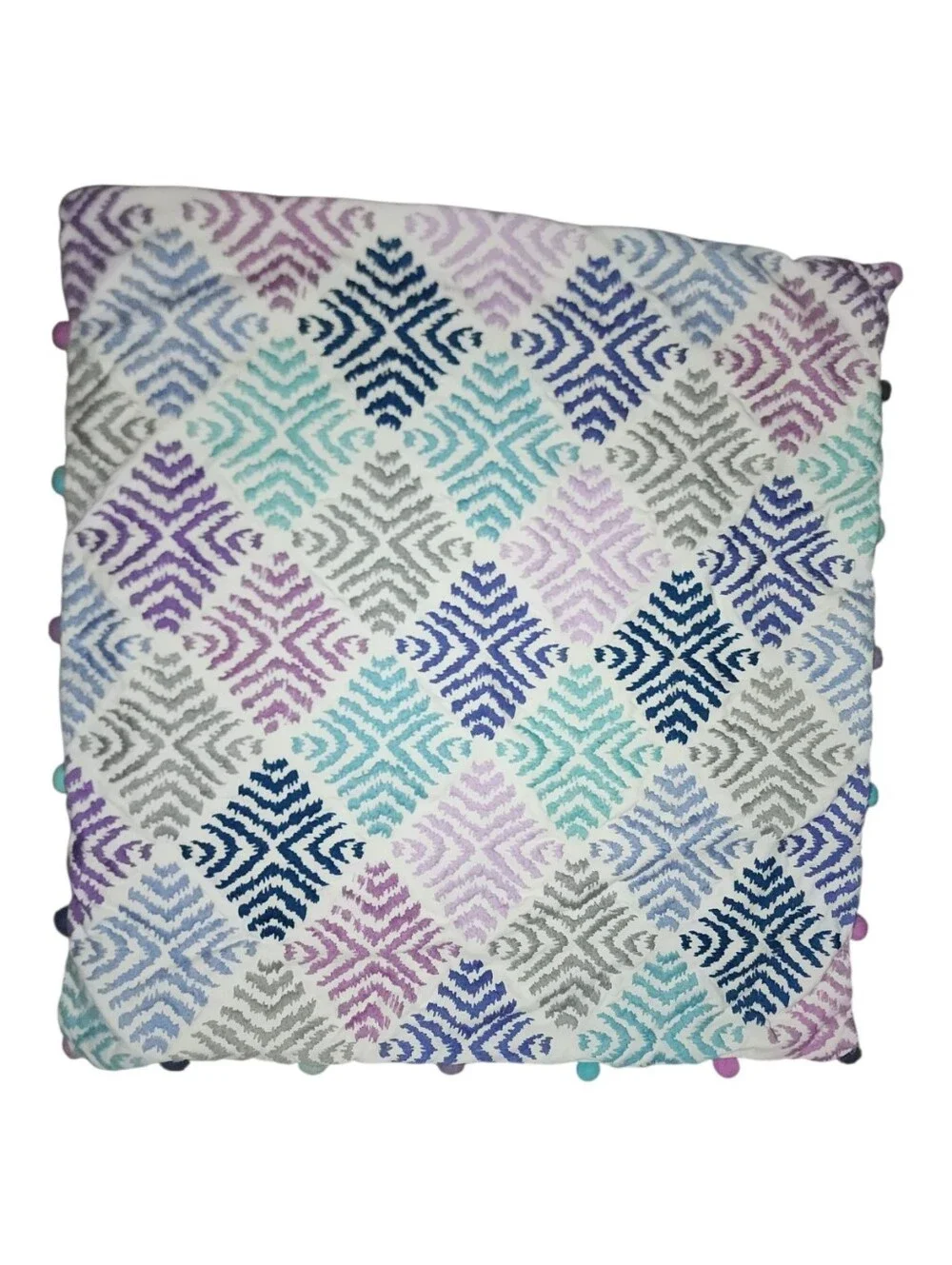 Pottery Barn Teen Wave Crewel Euro Sham, Set Of 2